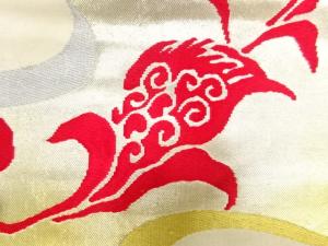 アンティーク　抽象草花模様織り出し名古屋帯